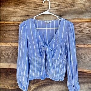 American Eagle Blue Striped Women's Top